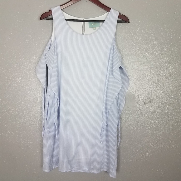 Skies Are Blue Striped Sleeveless Double Tie Dress - Picture 2 of 7